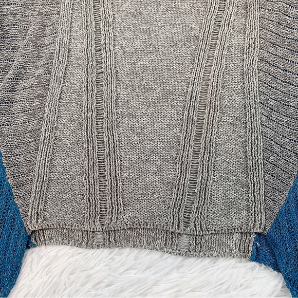 Helmut Lang long sleeve Color-block pullover sweater asymmetrical hem in grey - Picture 7 of 8